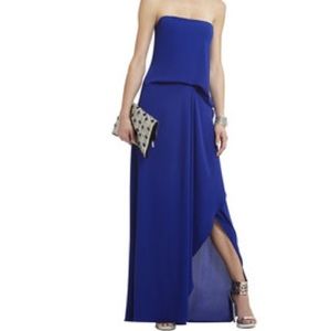BCBGMaxAzria blue strapless Grace gown